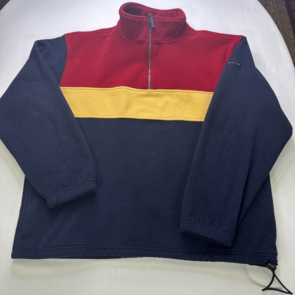 Y2K Colorblock Fleece Quarter Zip XXL Gorpcore Retro Outdoor Pullover IZOD